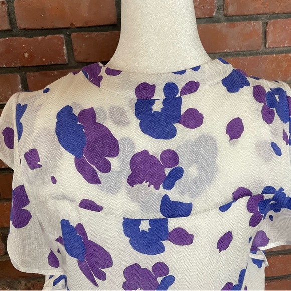 CAbi White and Purple Floral Blouse - Picture 4 of 13